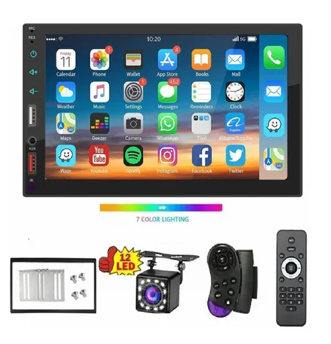 Estéreo Para Auto Mirror Link 7 X2s Con Cámara