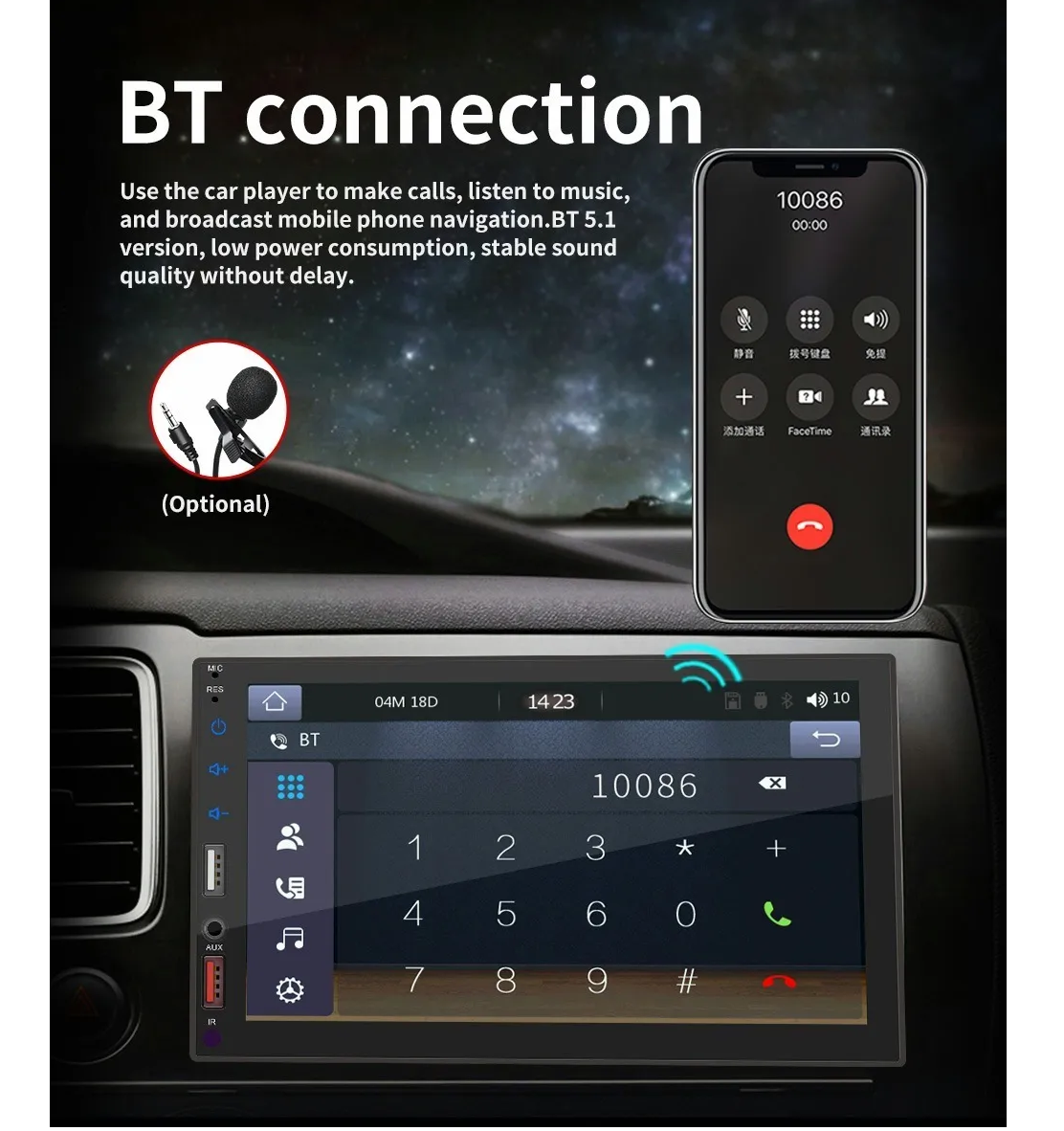 Estéreo Para Auto Mirror Link 7 X2s Con Cámara