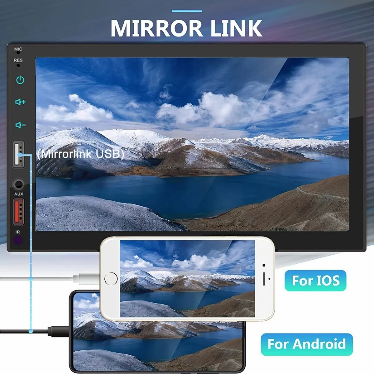 Estéreo Para Auto Mirror Link 7 X2s Con Cámara