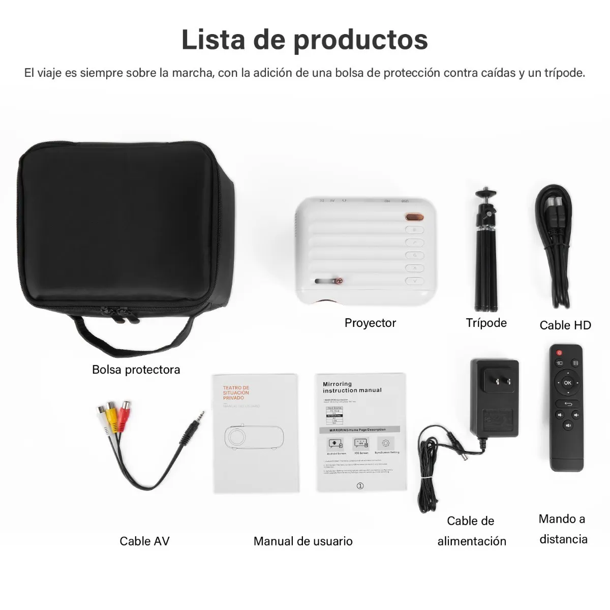 Mini Proyector Portatil Para Celular Cañon Wifi Android 1080