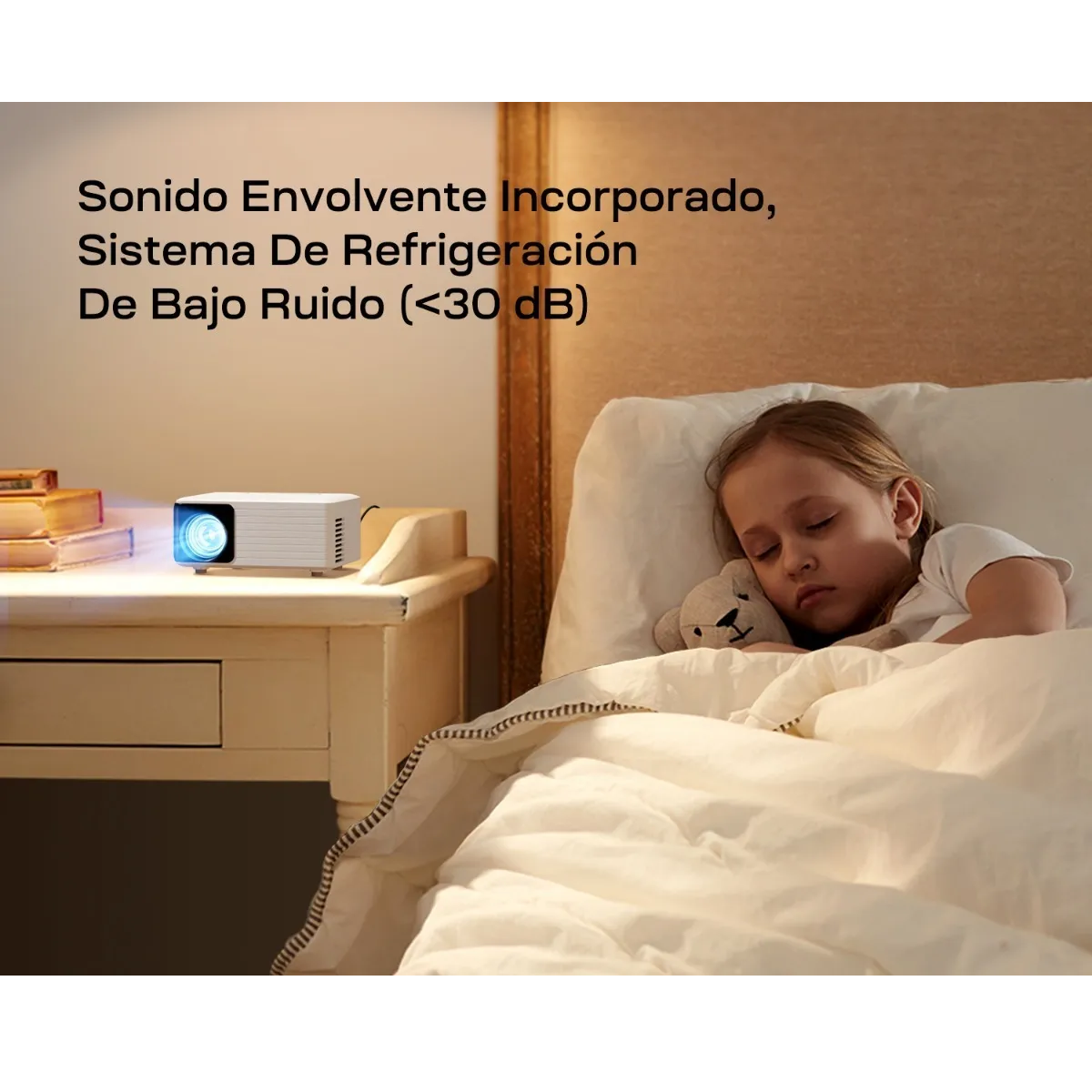 Mini Proyector  Portatil Soporte 1080p Y Pantalla 120