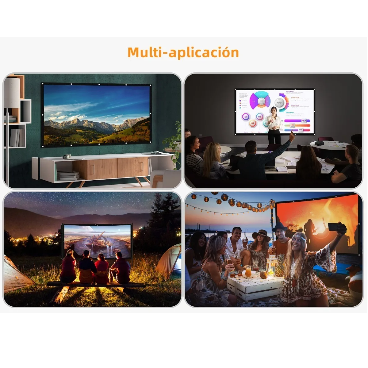 Pantalla Para Proyector 100 Pulgadas 16:9 Proyección