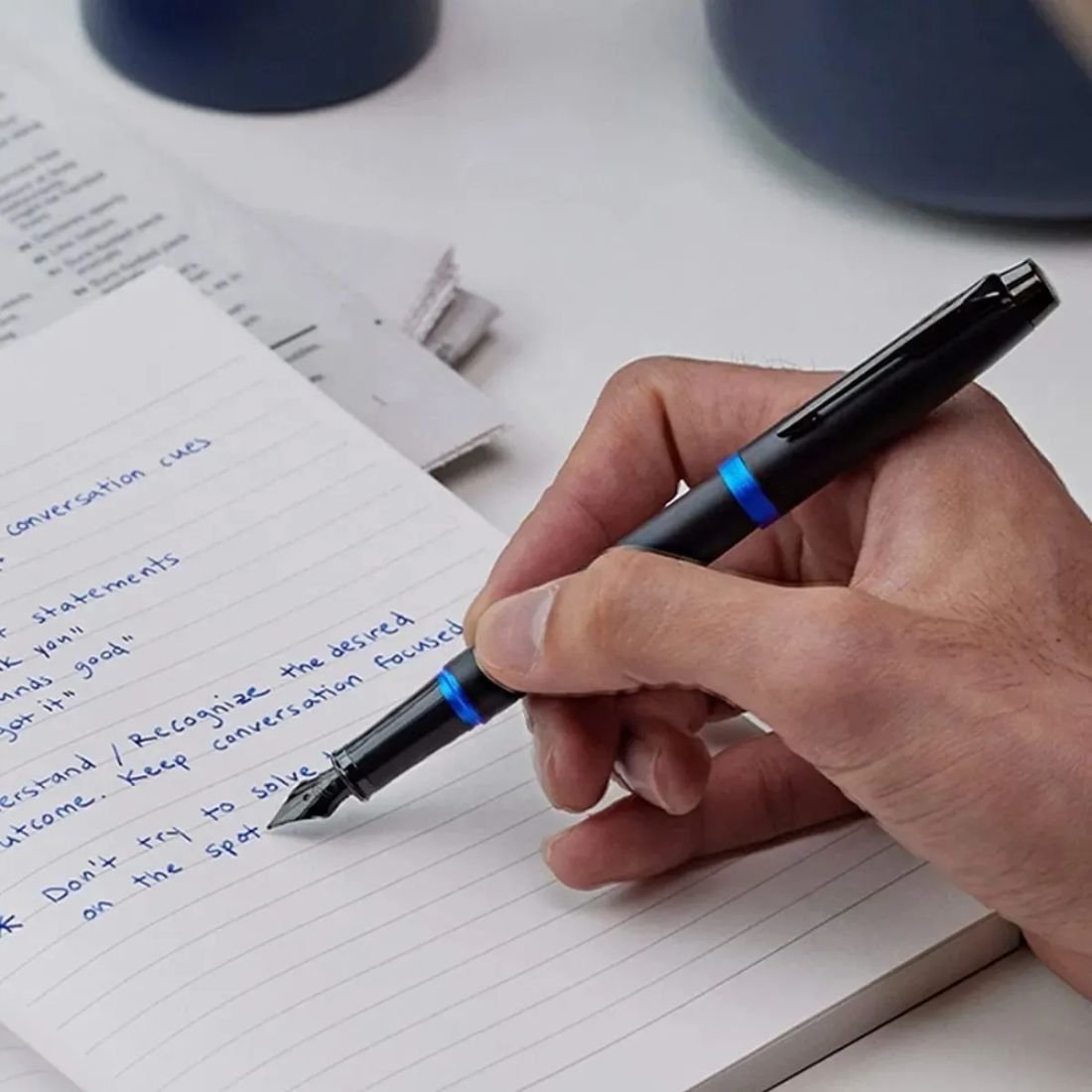 Pluma Fuente Parker Im Negro/Azul marino