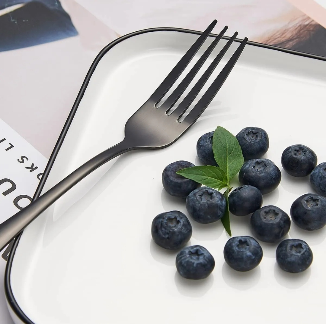 Juego De Cubierto, Acero Inoxidable 20 Piezas Negro