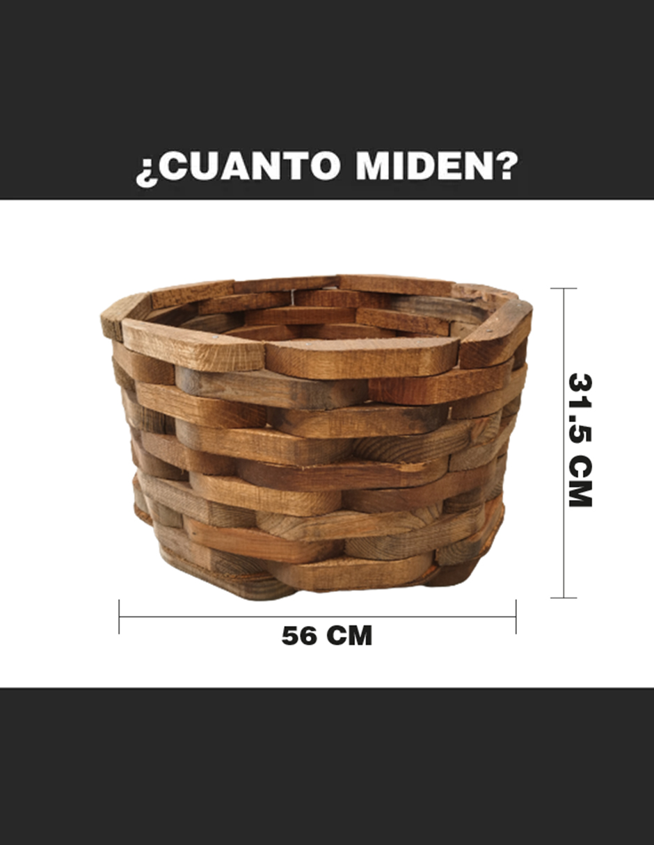 Maceta De Madera Tipo Piña Grande