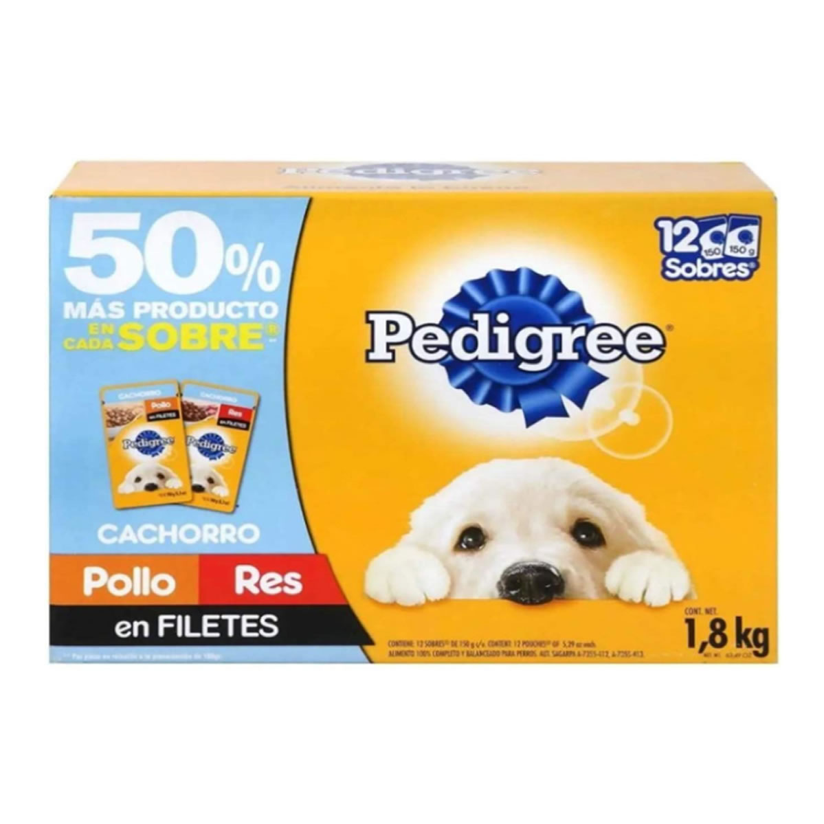 Alimento para Perro Pedigree Cachorro 12 piezas de 150 g c/u