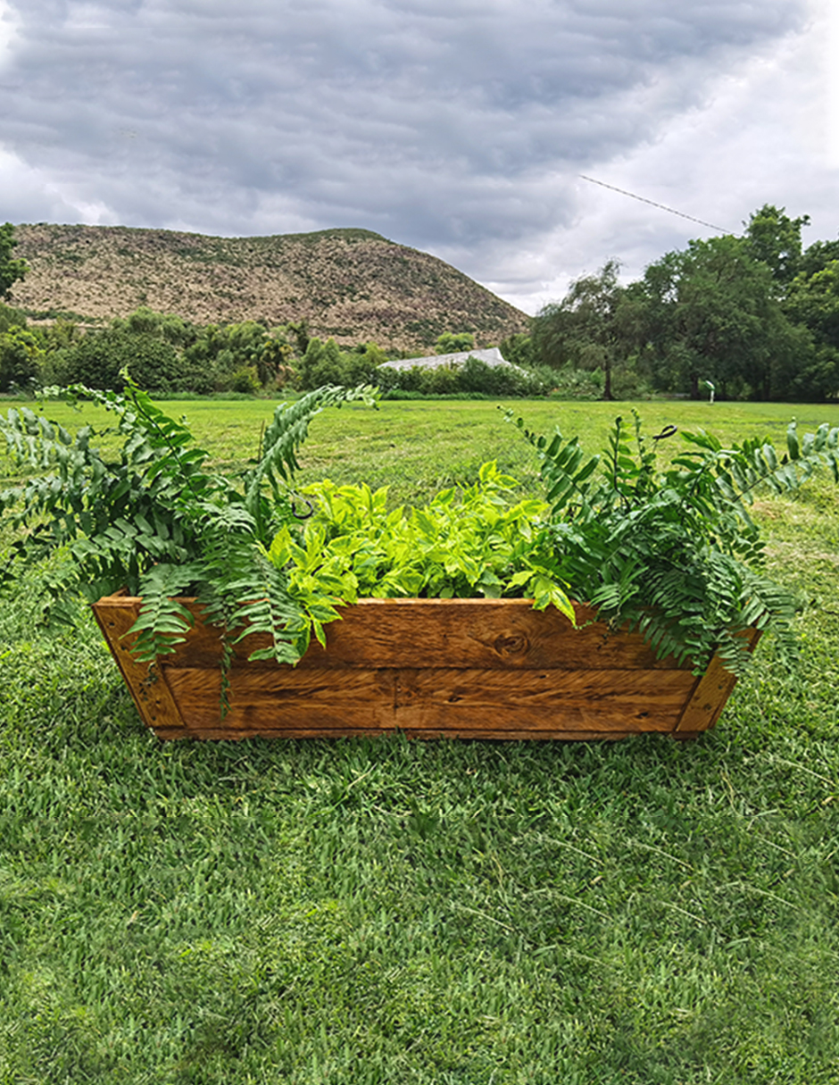 Maceta De Madera Tipo Jardinera De 1 Metro De Largo