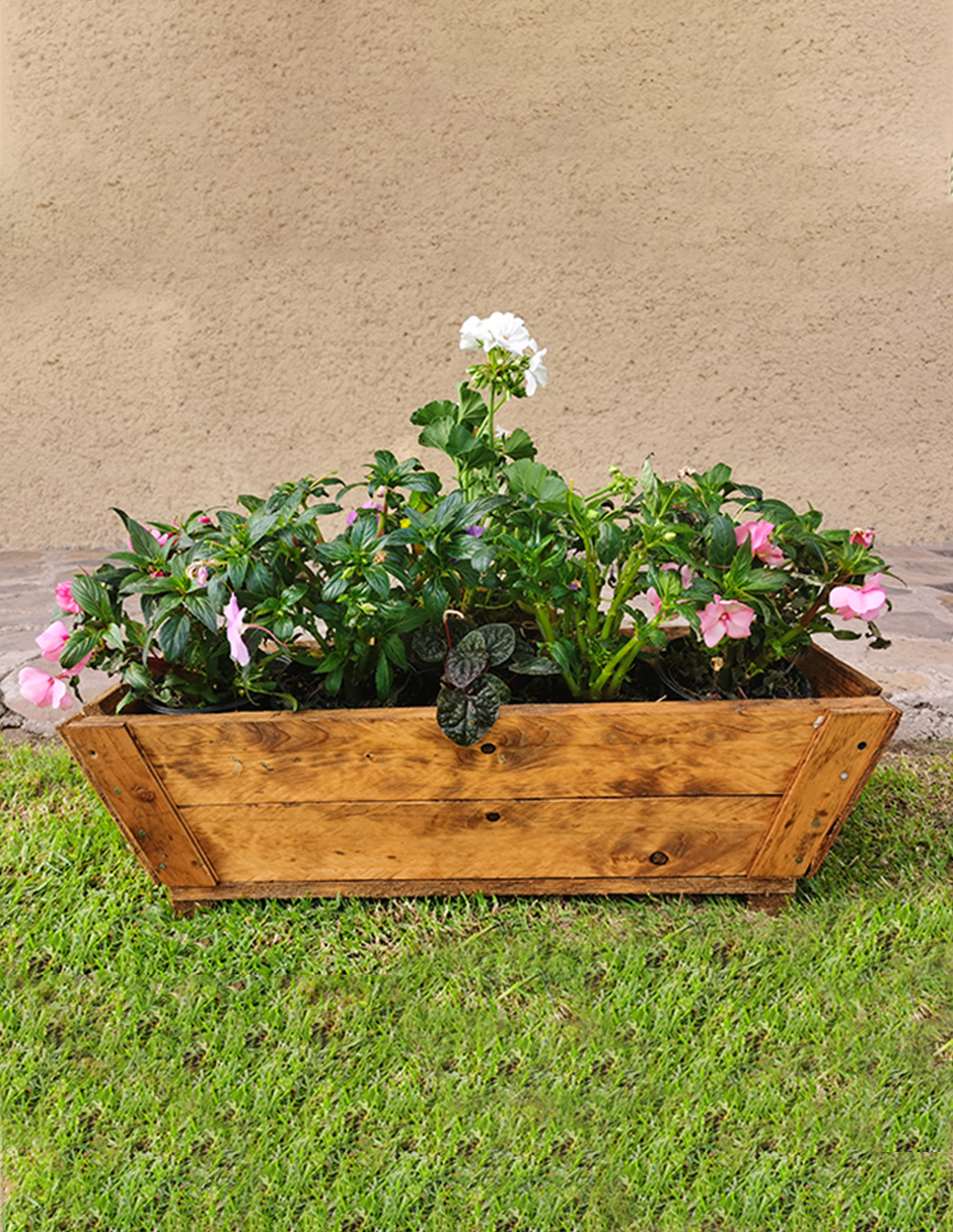 Maceta De Madera Tipo Jardinera De 70 Cm De Largo