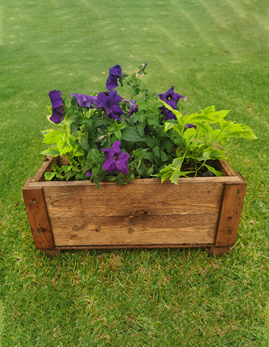 Maceta De Madera Tipo Jardinera De Barrote Chica