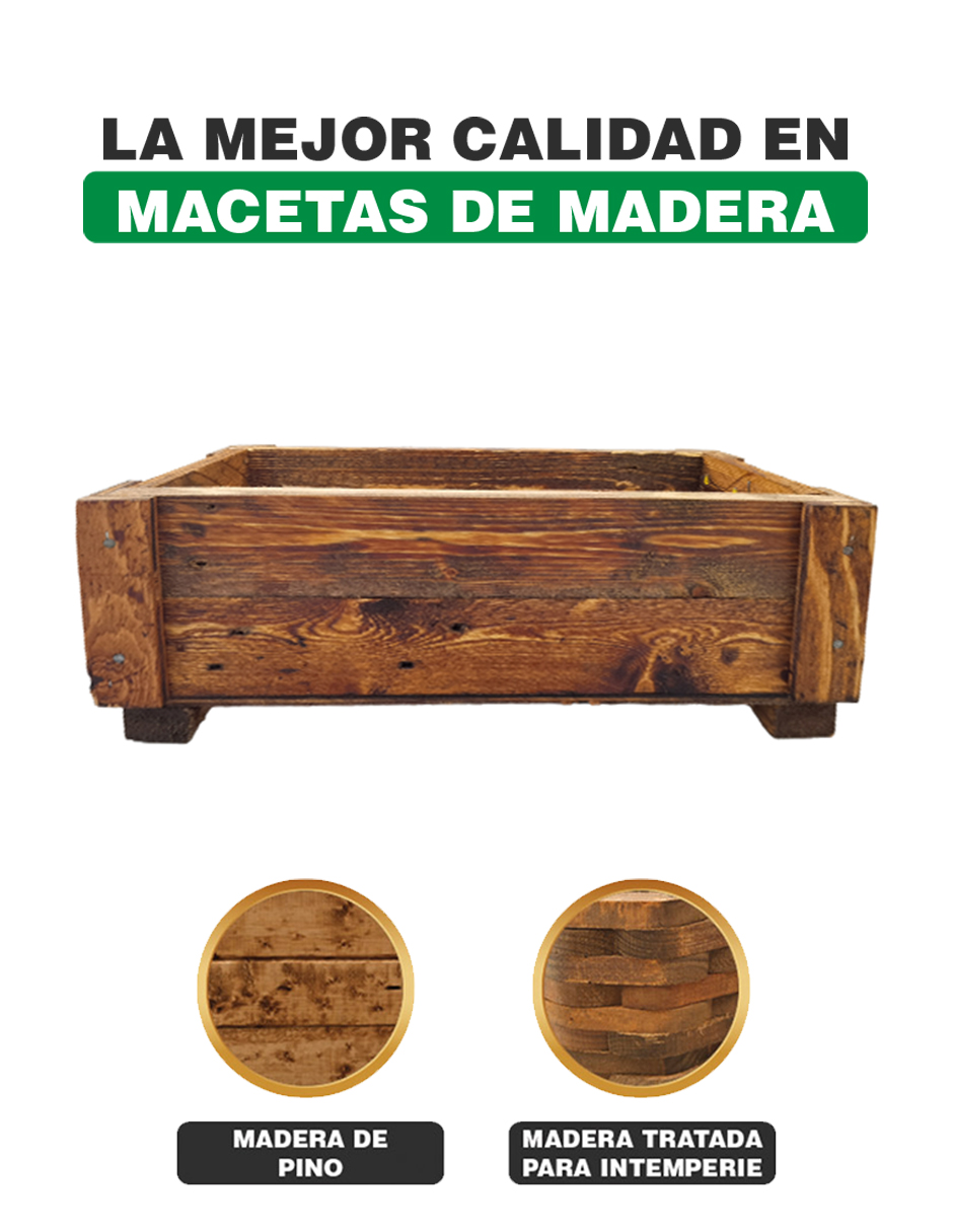 Maceta De Madera Tipo Jardinera De Barrote Chica