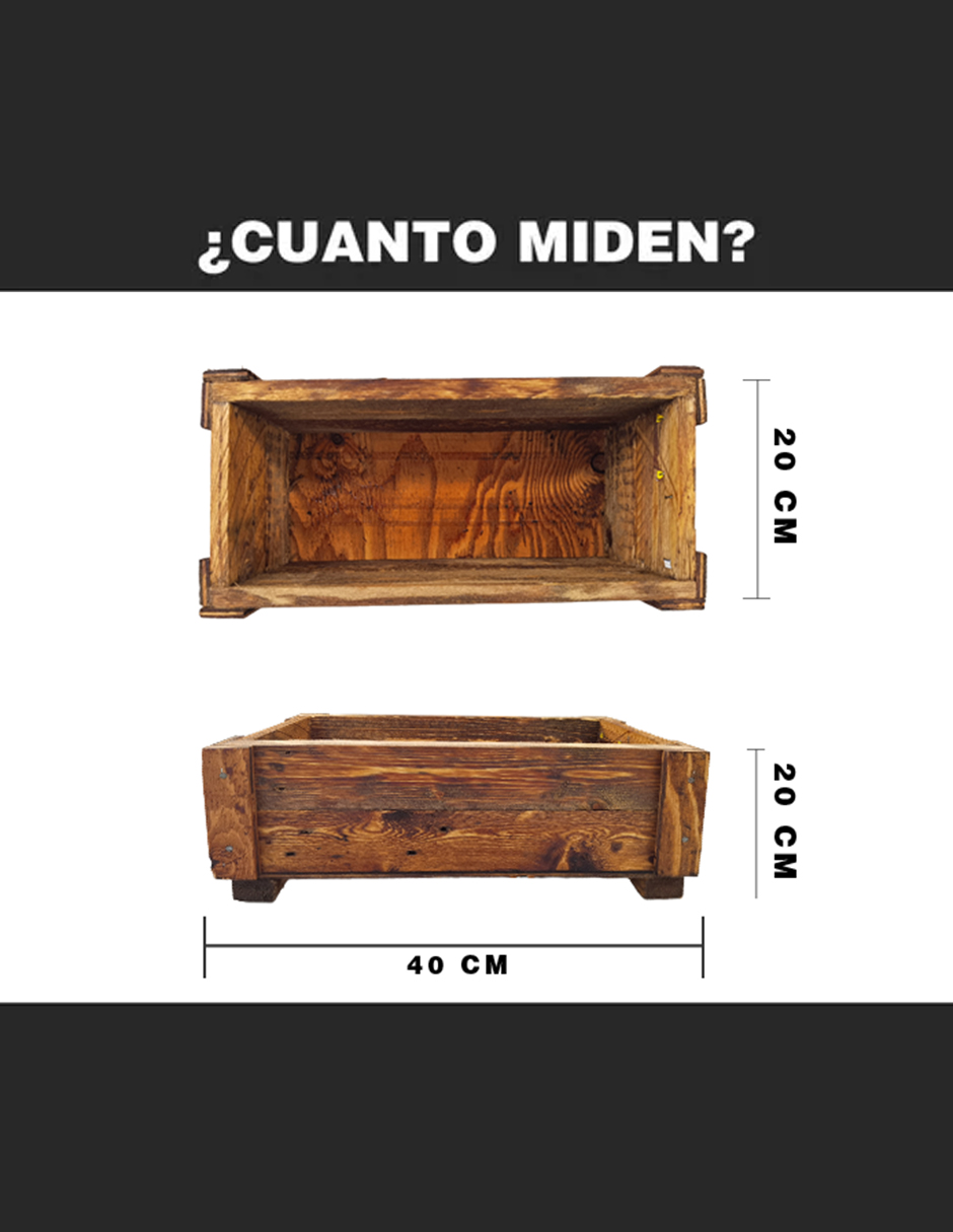 Maceta De Madera Tipo Jardinera De Barrote Chica