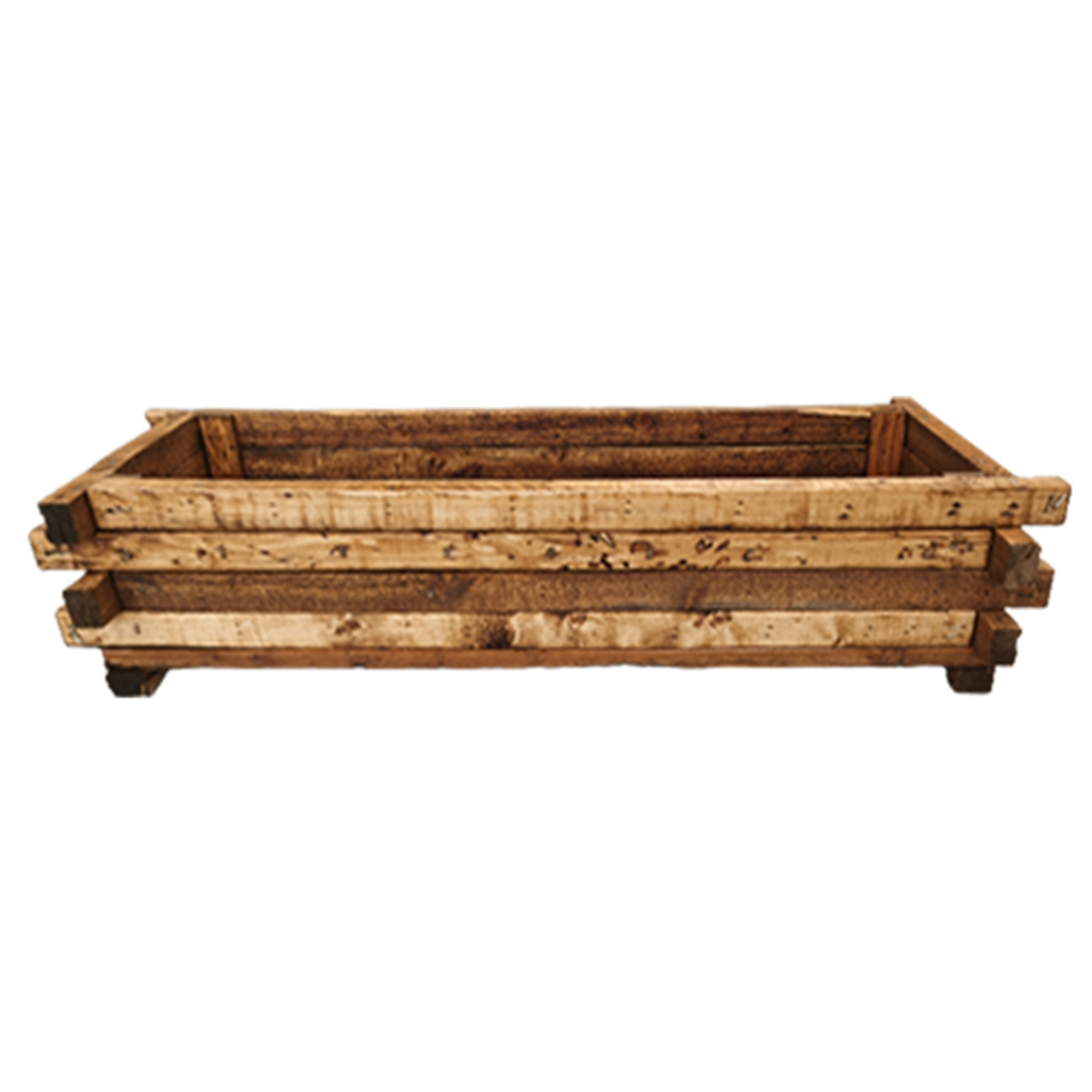 Maceta De Madera Tipo Jardinera De Barrotillo