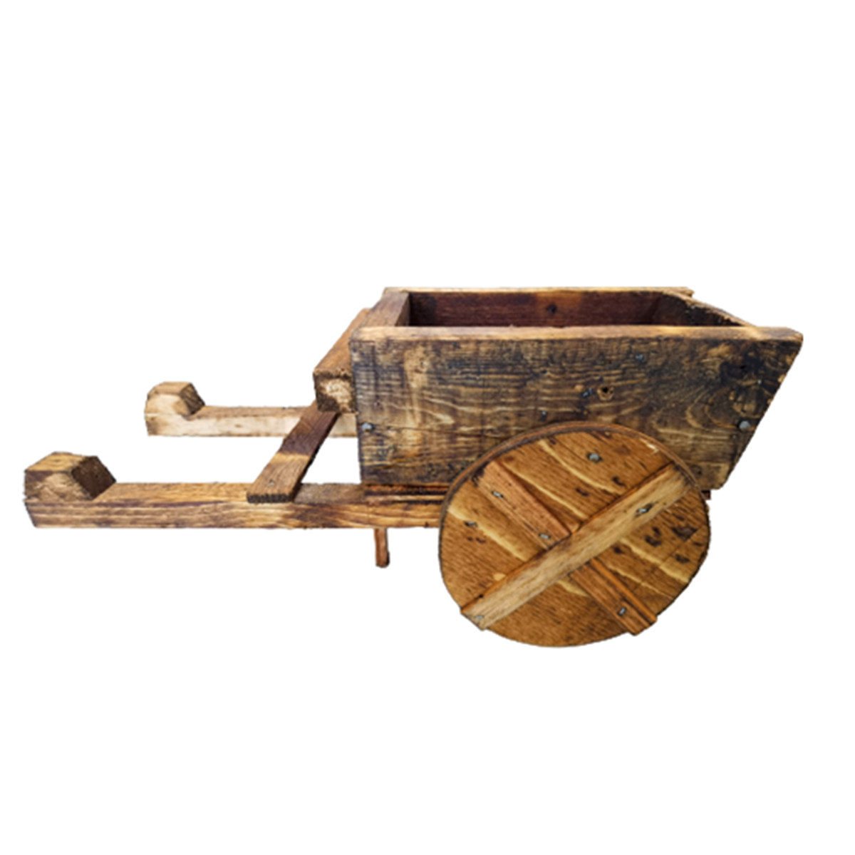 Maceta De Madera Tipo Jardinera De Carreta Mini