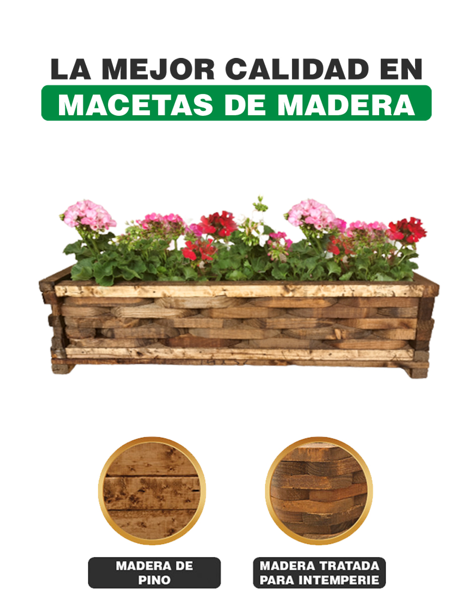 Maceta De Madera Jardinera Piña
