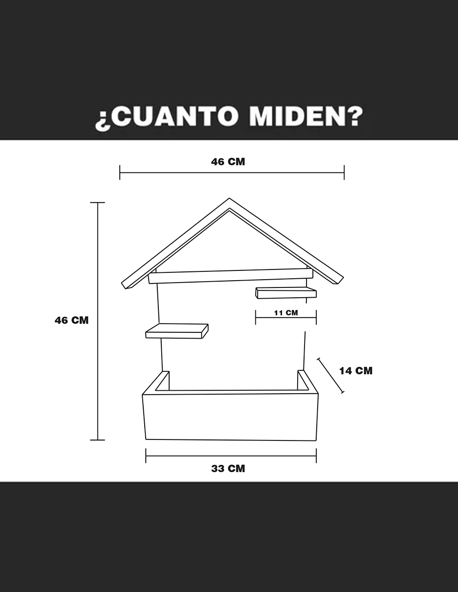 Maceta De Madera Tipo Casa Colgante