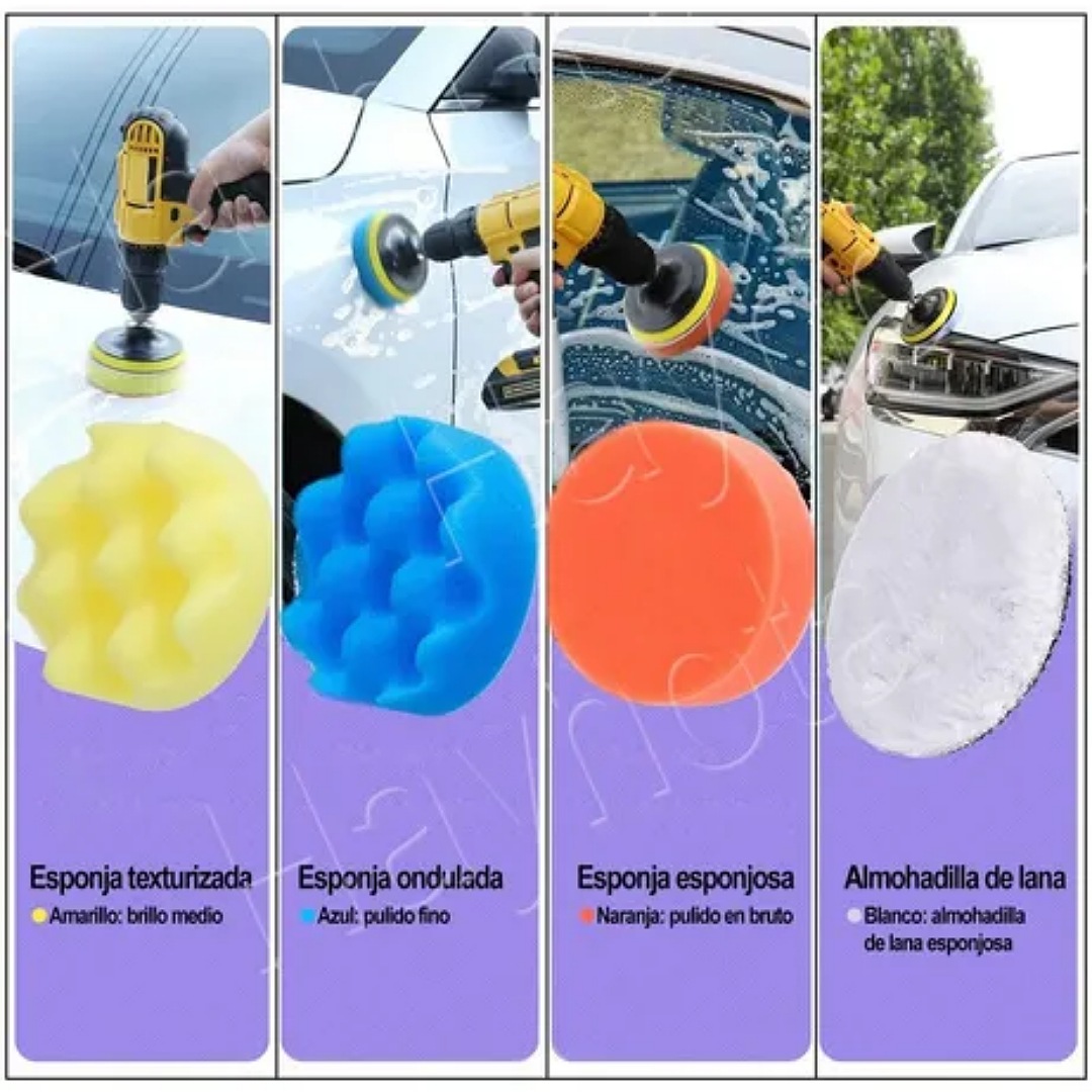 38pcs Esponjas Borlas Juego De Cepillos De Pulir Auto 3 In