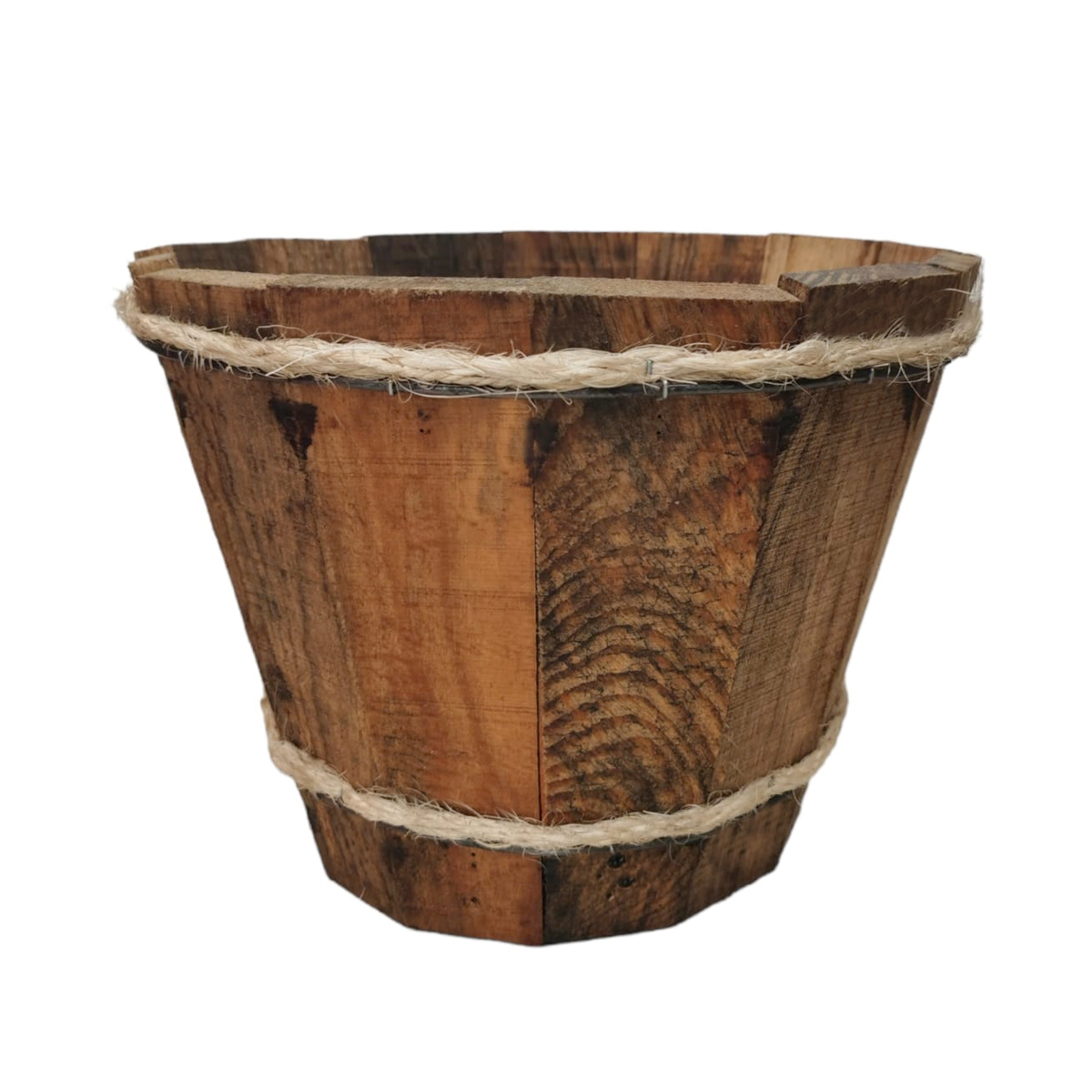 Maceta De Madera Tipo Cubeta