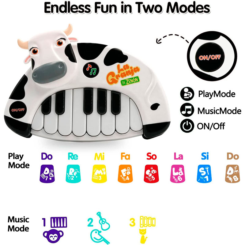 Piano La Granja De Zenon Musical Caballo Percheron vaca lola 