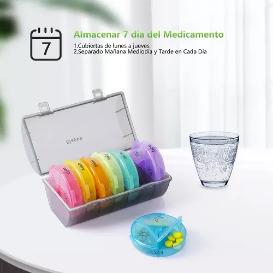 Pastillero Semanal 3 Tomas Español Organizador Pastillero