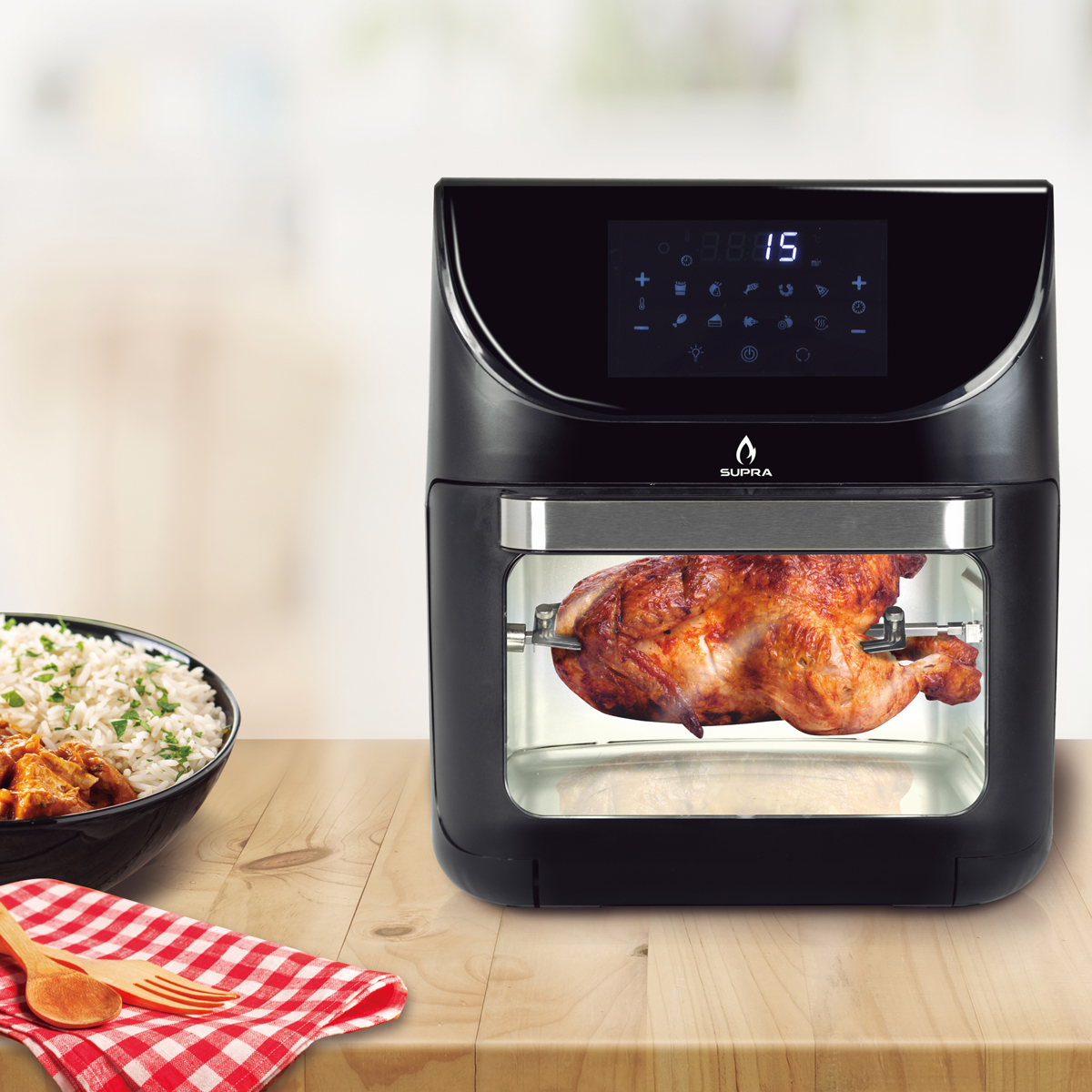 Horno Eléctrico Multifuncional Supra Con Freidora De Aire 12 Lt