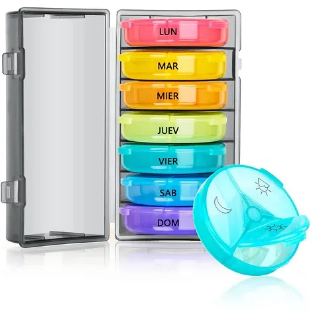 Pastillero Semanal 3 Tomas Español Organizador Pastillero