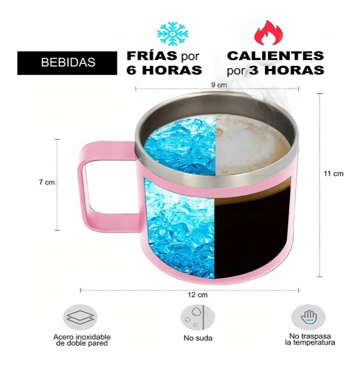 Taza Vaso Termo Térmico Tipo Yeti 12oz Color Rosa Claro