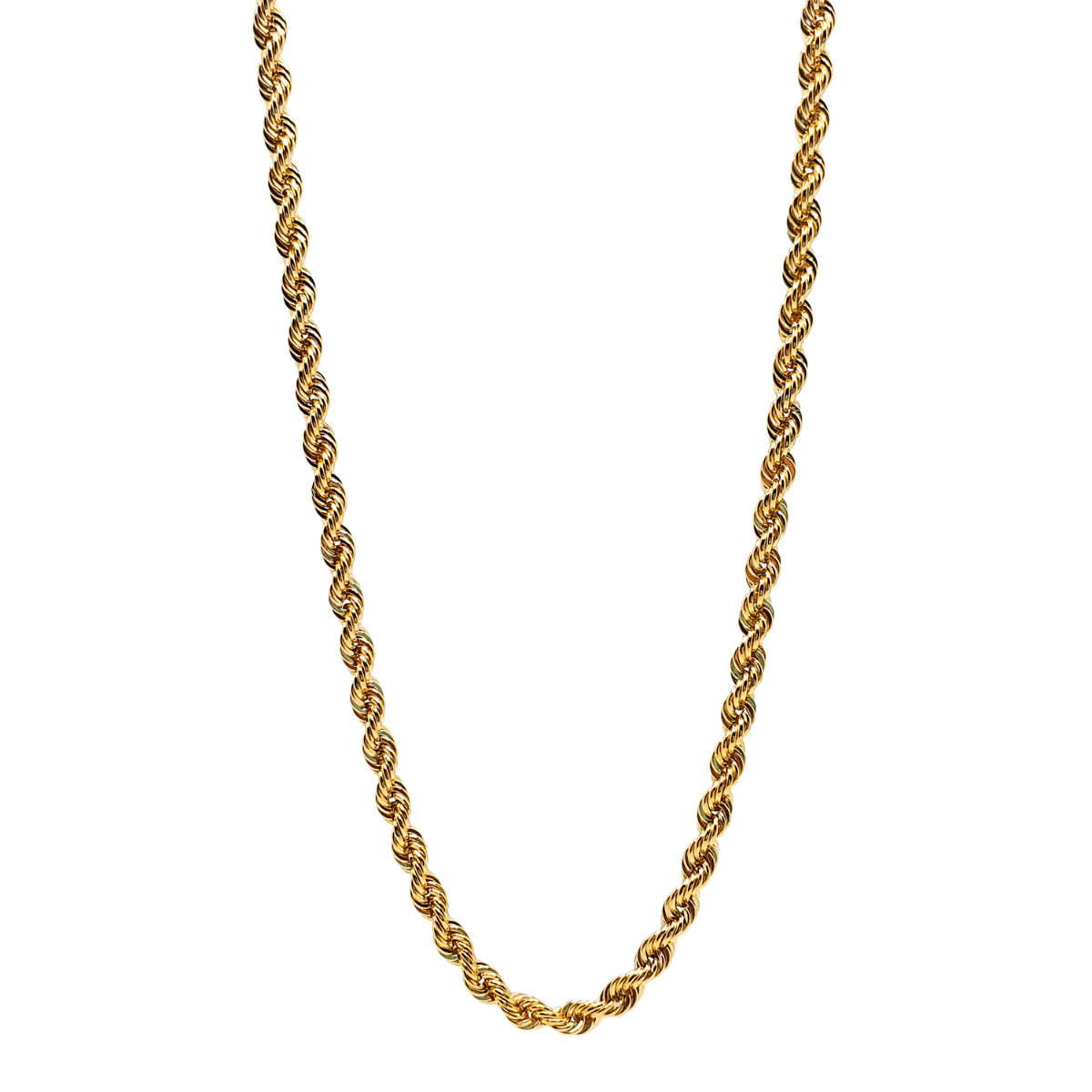 Cadena torzal de oro 10k Italiano Hombre 55 cm de largo x 3 mm de grosor. Incluye certificado y caja de regalo