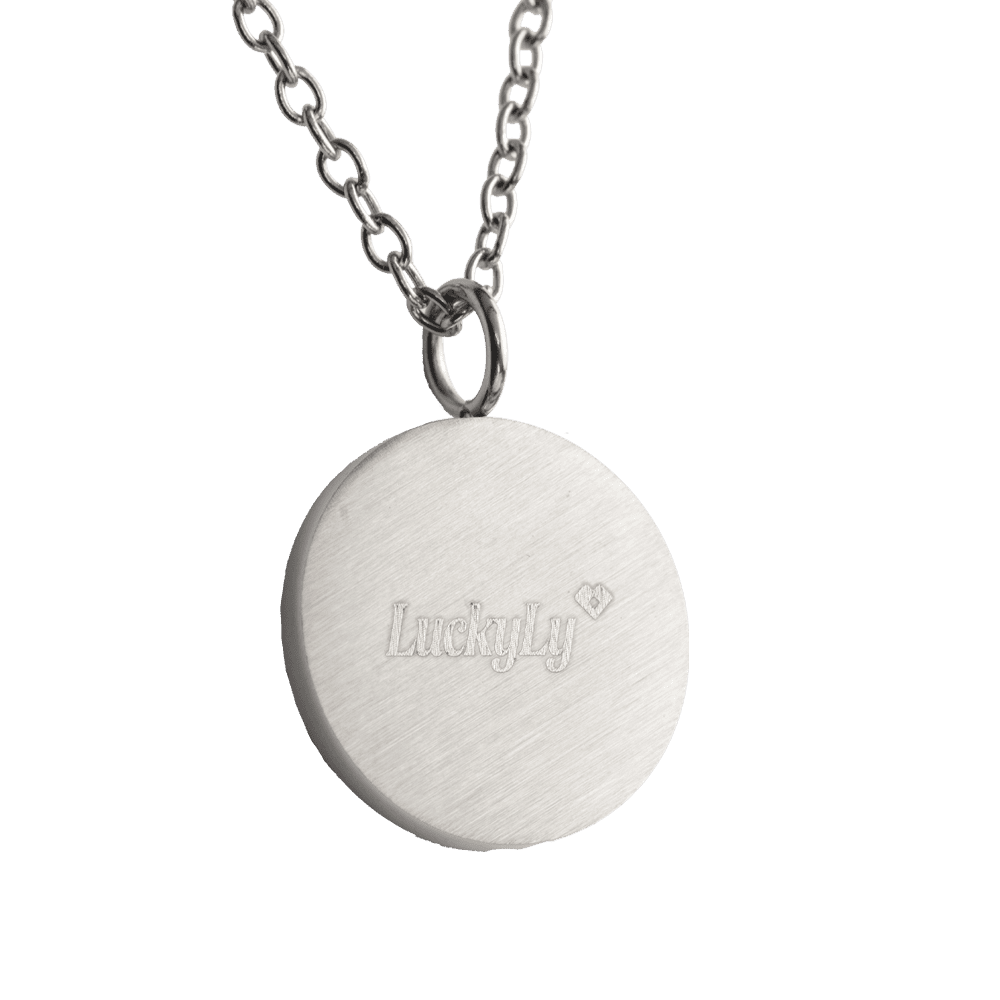 LuckyLy Collar para Mujer con Dije de Ojo Turco Protector , Cadena de Acero Inoxidable Mujer Color Plata y Zirconia Cúbica - Modelo Fara