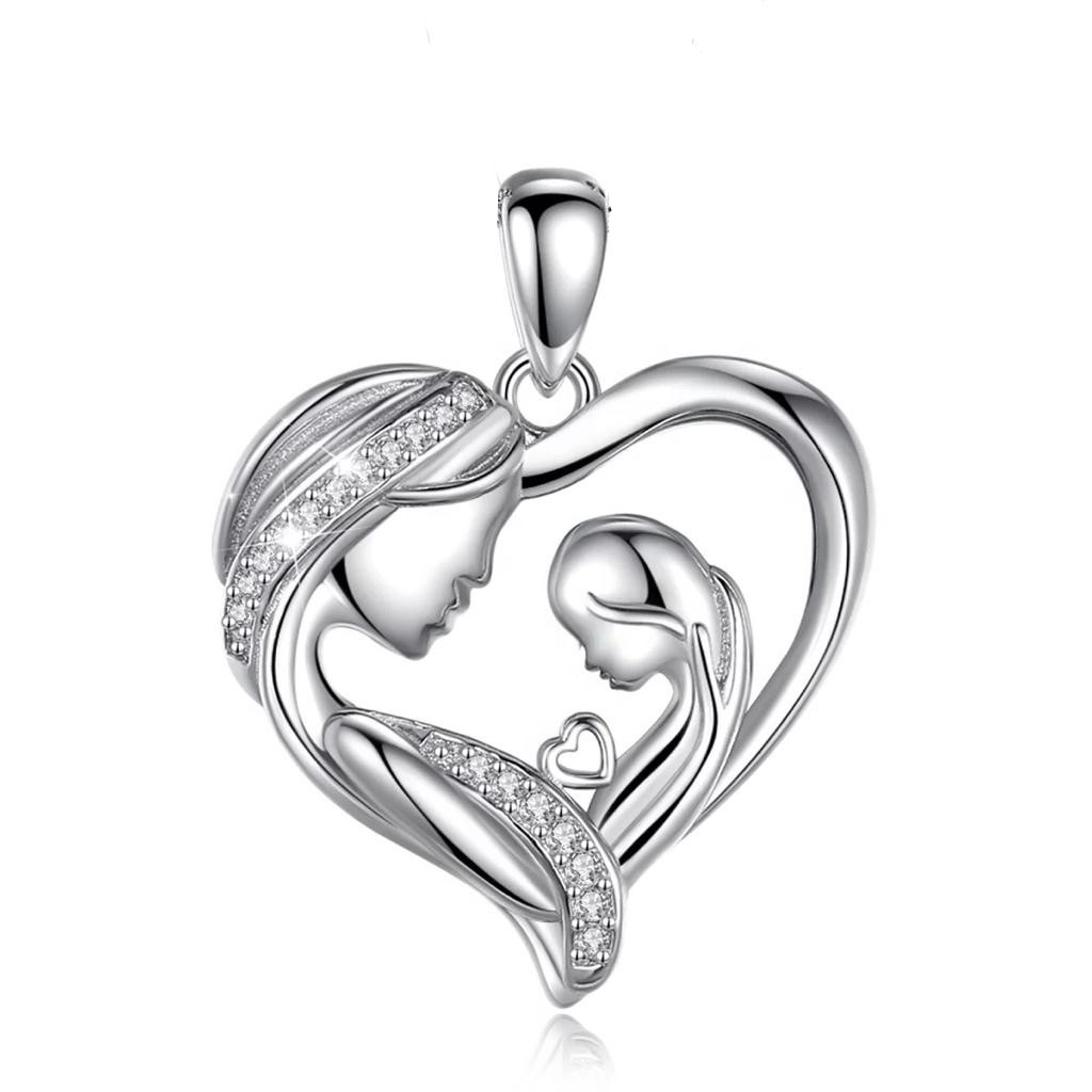 Dije mamá hijo plata fina 925 + cadena plata fina 925