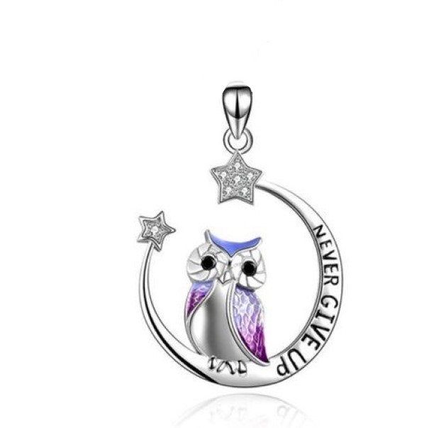 Dije Búho +plata fina 925 + cadena plata fina 925