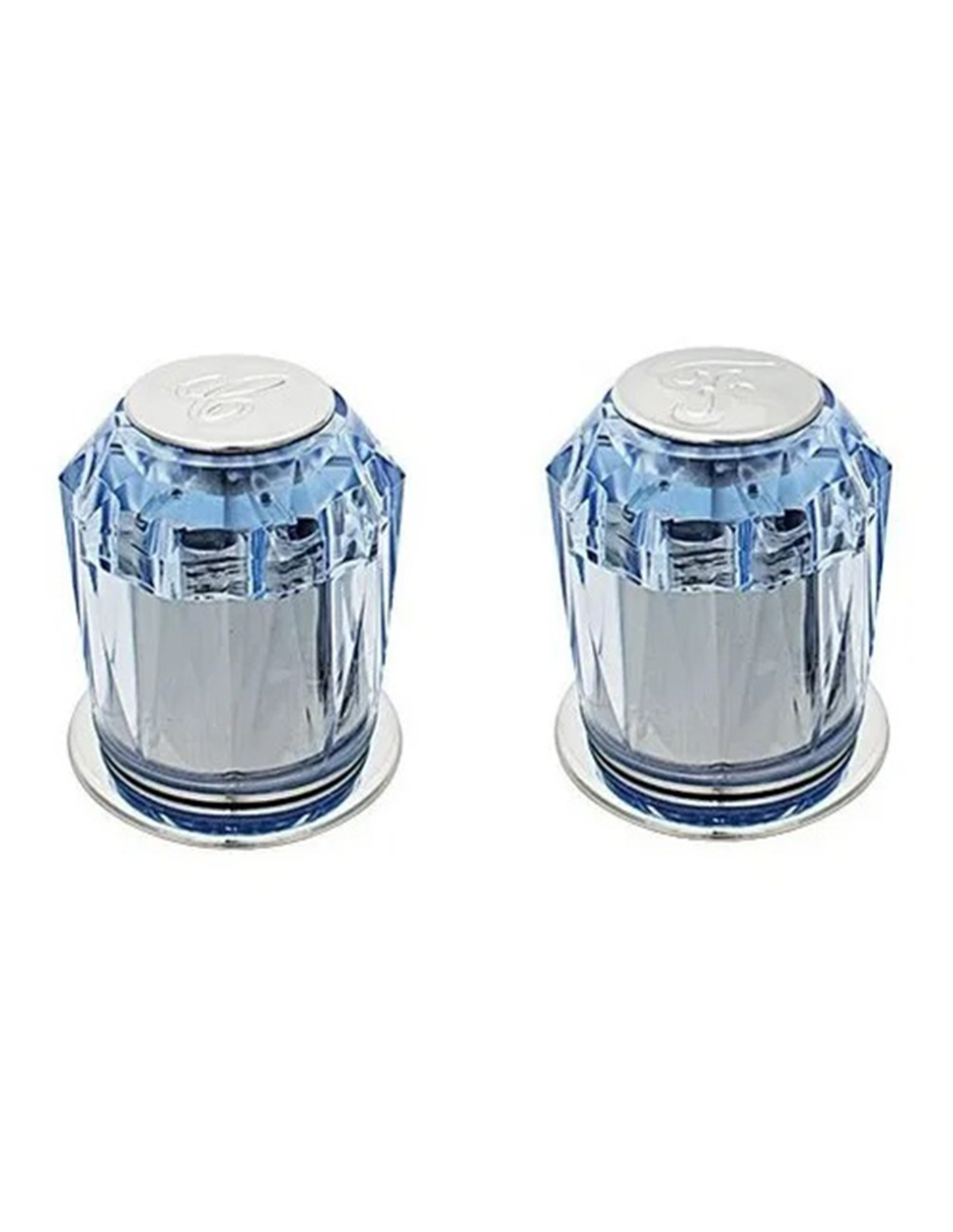 Juego De 2 Manerales Llaves Regadera C/chapeton Azul