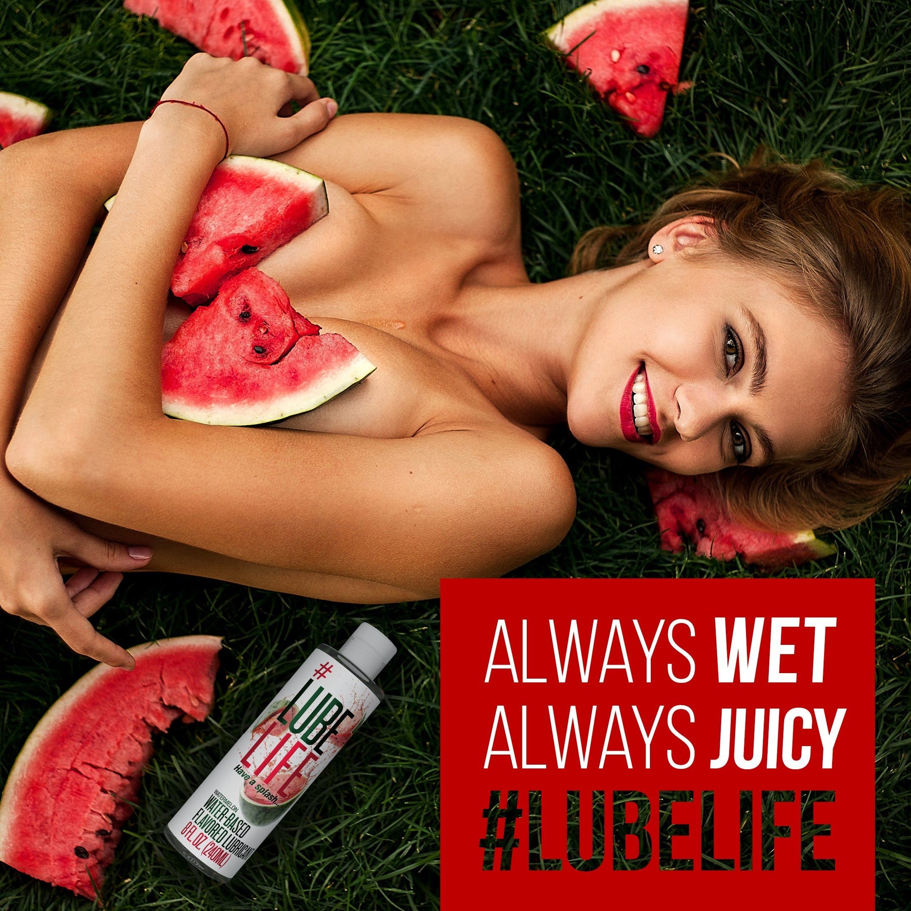 LUBRICANTE Lubelife WATERMELON / Lubricante Vaginal Anal Con Sabor A SANDIA  Base Agua 240ml 