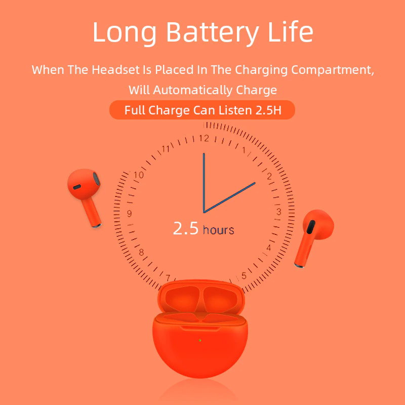 Audifonos Auriculares inalámbricos Bluetooth PRO6, TWS, manos libres, deportivos, para teléfono móvil