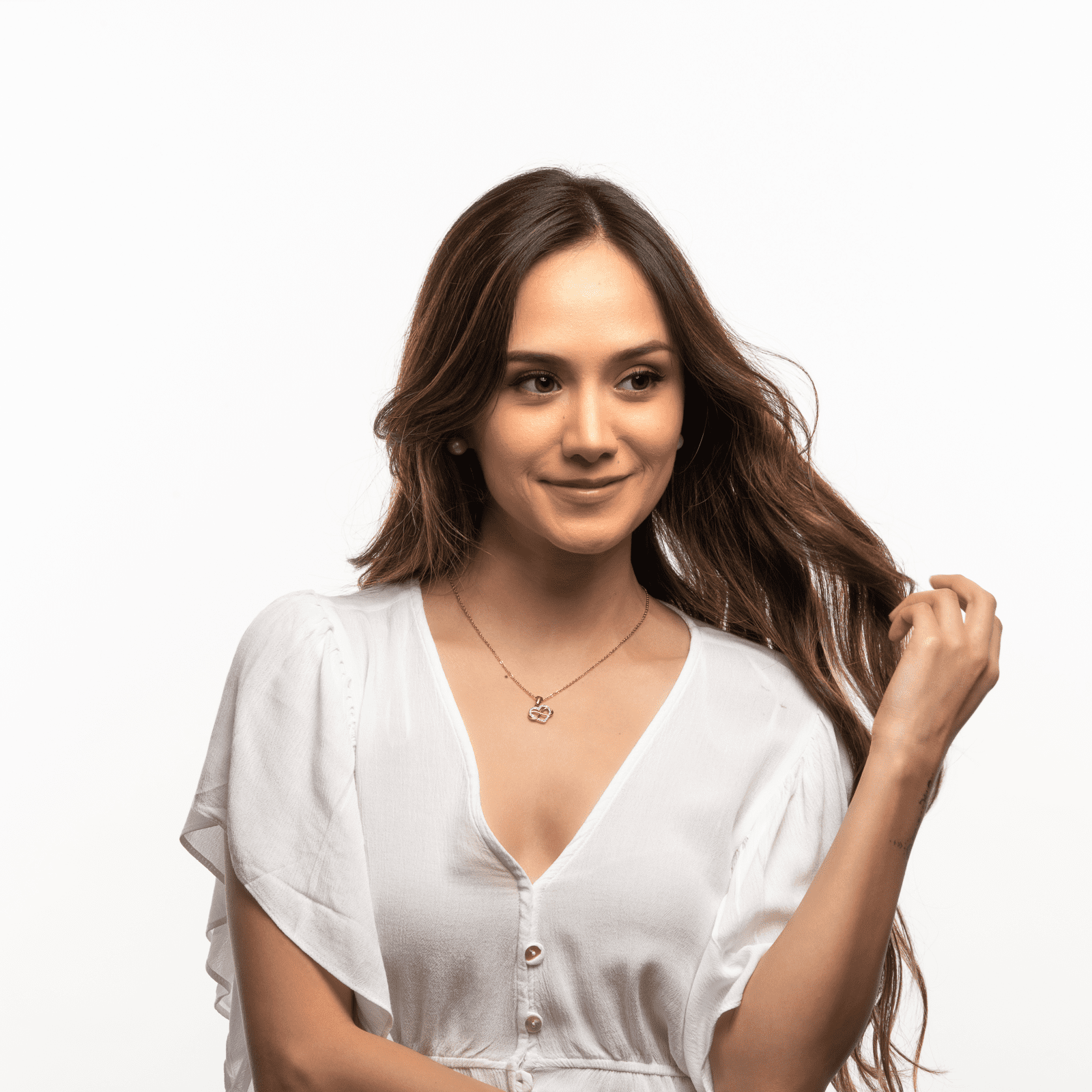 LuckyLy Collar de Mujer Corazón e Infinito con Zirconia Cúbica , Acero Inoxidable con Baño de Oro Rosa 18k, Cadena con Dije - Modelo Natty