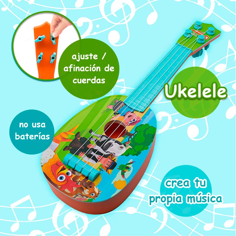 Juguete Mini Ukelele La granja de Zeneon de dibujos animados