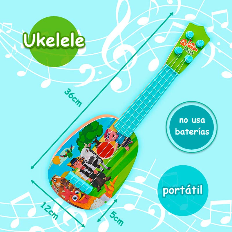 Juguete Mini Ukelele La granja de Zeneon de dibujos animados