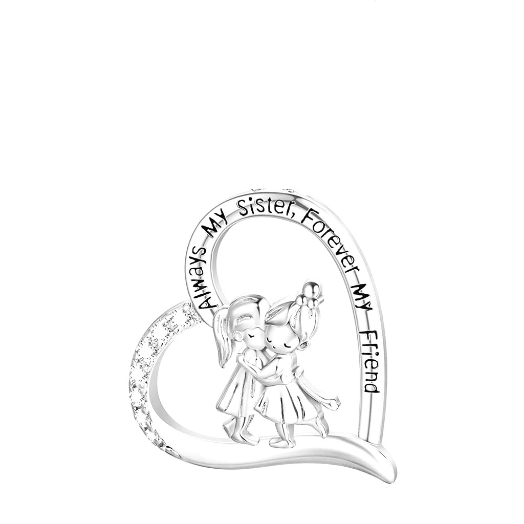Dije Hermanas amigas amistad con cadena en plata fina 925