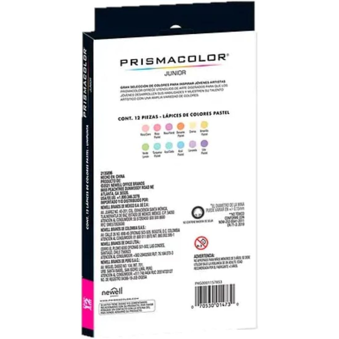 Lapices de colores pastel unipunta PRISMACOLOR JUNIOR con 12 pzas, nueva edición