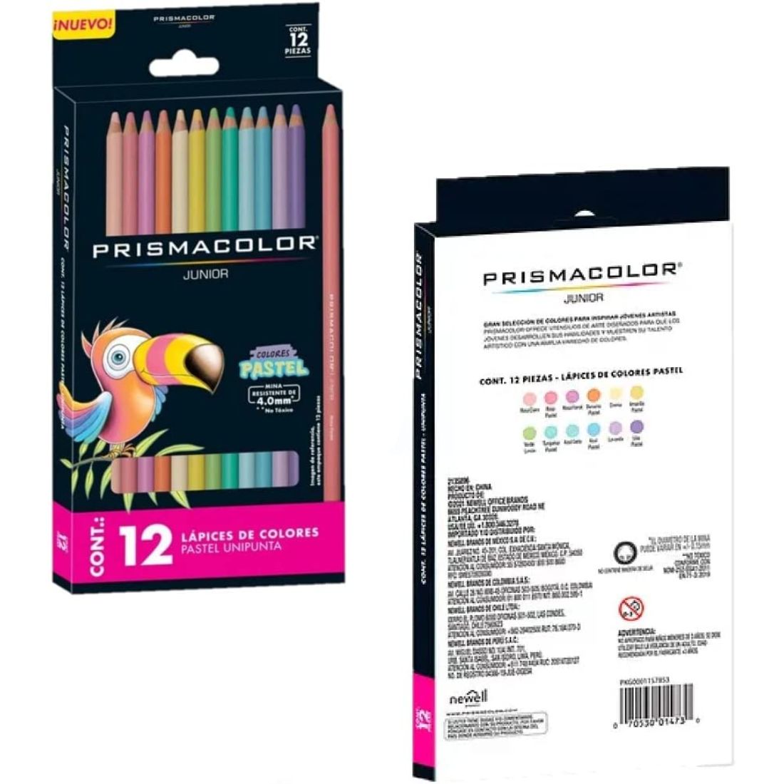 Lapices de colores pastel unipunta PRISMACOLOR JUNIOR con 12 pzas, nueva edición
