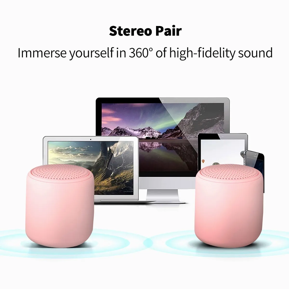 Mini Bocina Portátil Con Bluetooth Tws Audio Rosa
