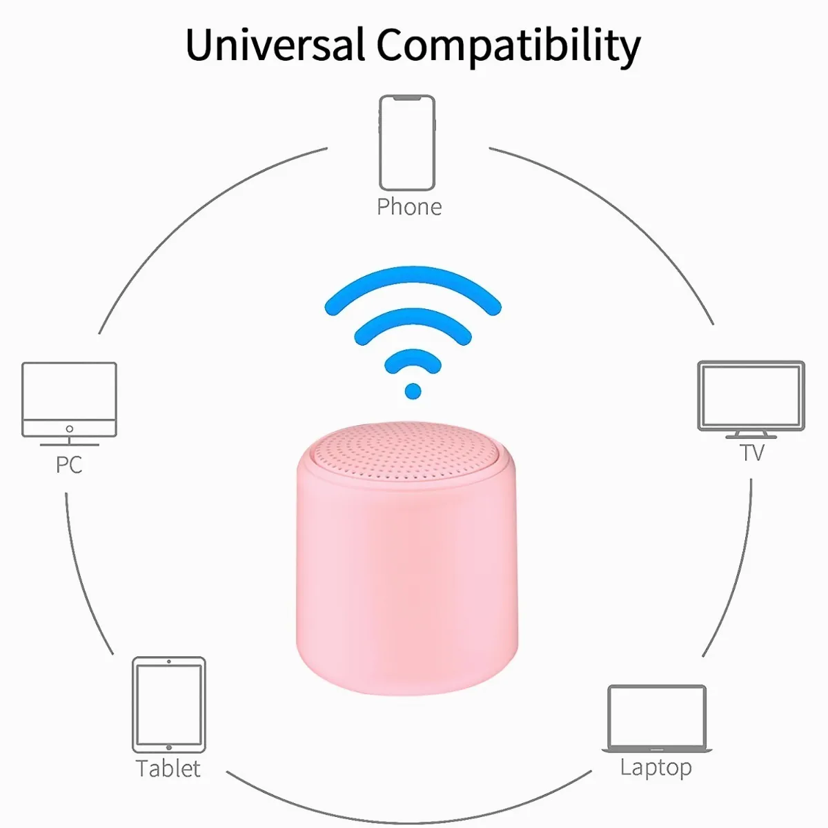 Mini Bocina Portátil Con Bluetooth Tws Audio Rosa
