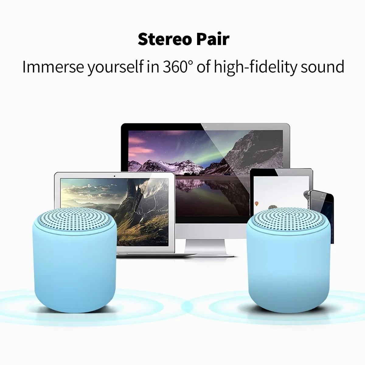 Mini Bocina Portátil Con Bluetooth Tws Audio Azul