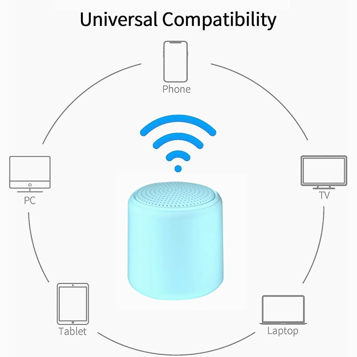 Mini Bocina Portátil Con Bluetooth Tws Audio Azul