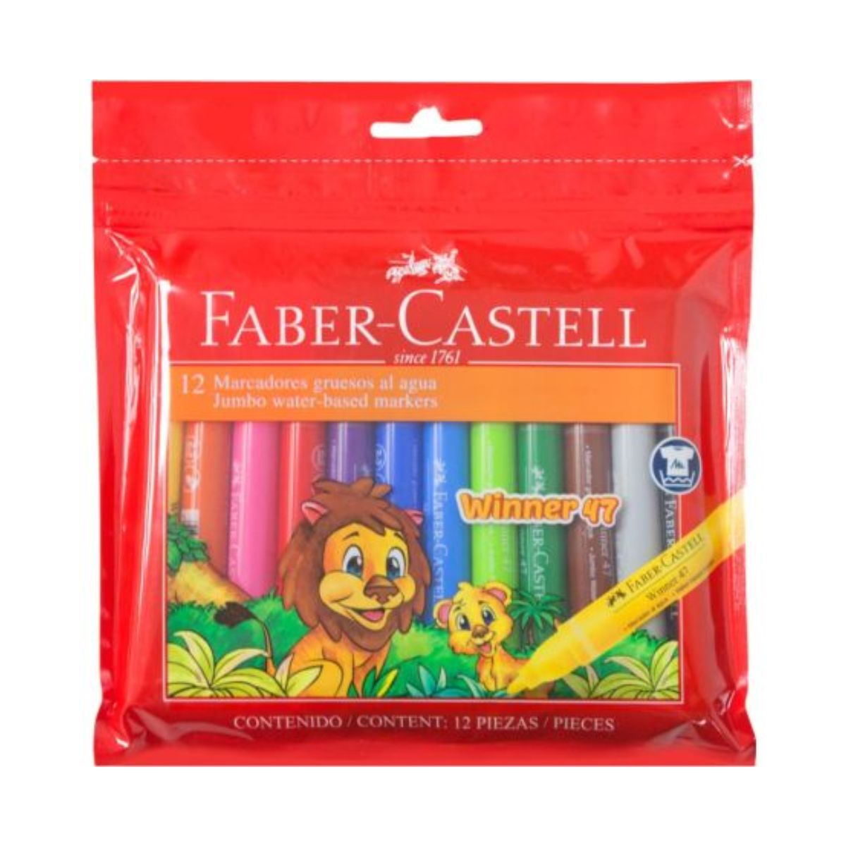 12 Plumones Faber Castell Winner 47 Gruesos 