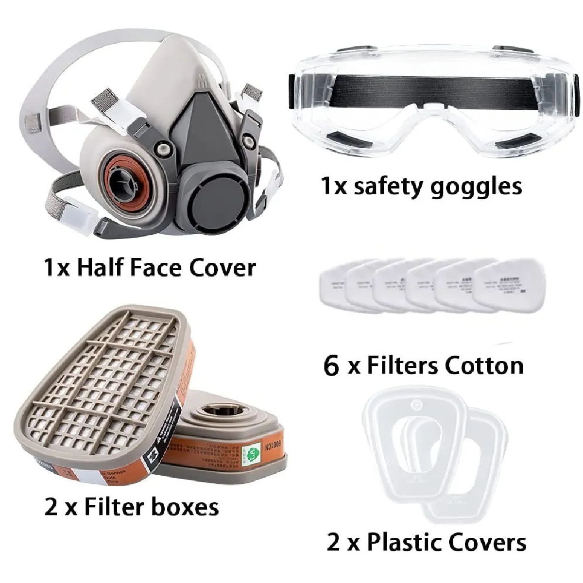 Máscara De Gas Respiración De Care Con Filtro Y Gafas