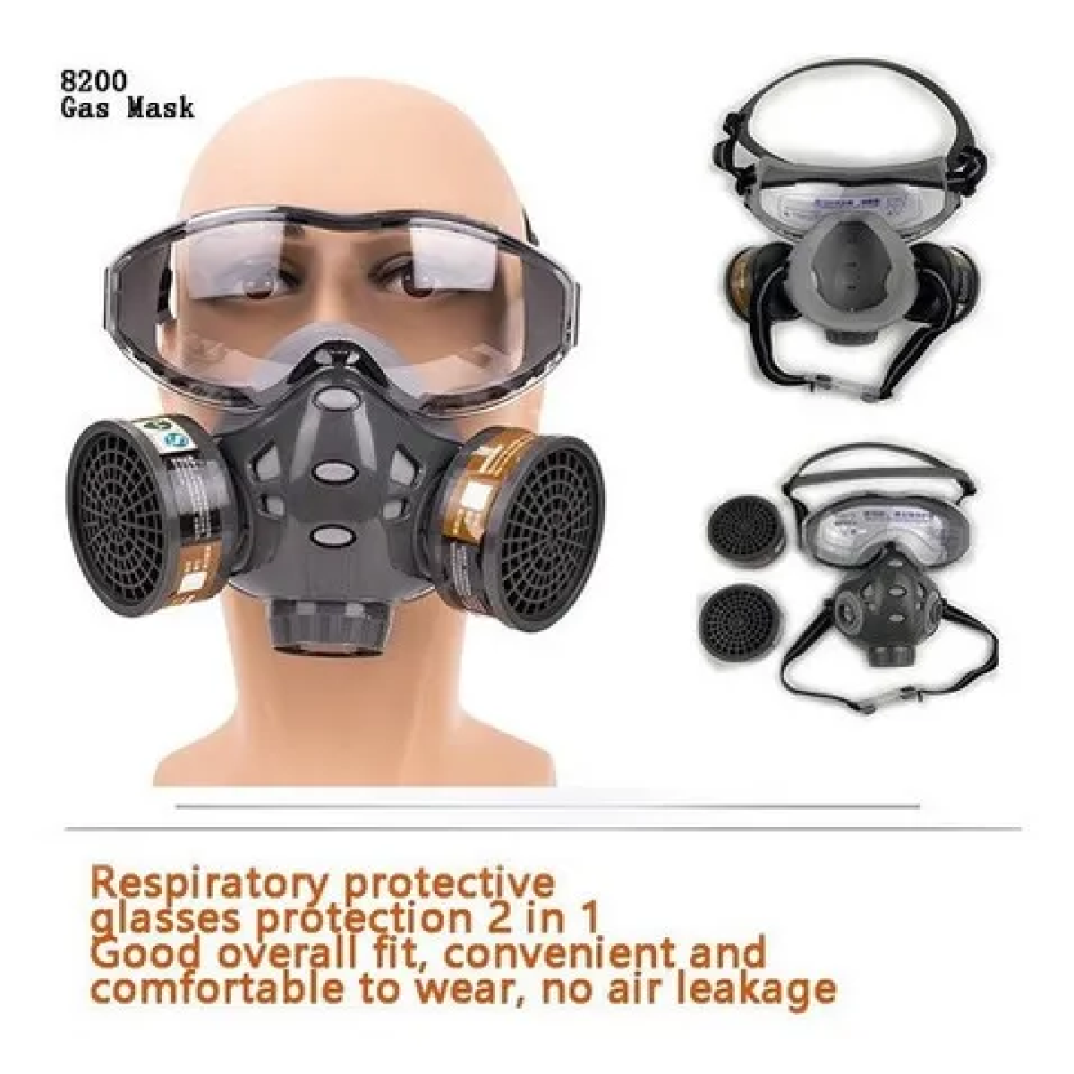 Máscara De Gas De Mascarilla Completo Con Par De Filtros