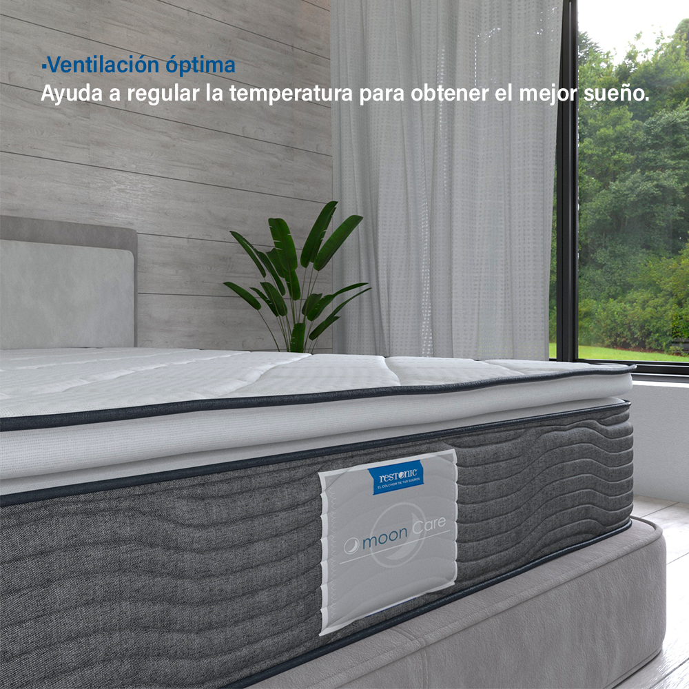 Colchón Restonic Matrimonial Santino Anti-Ácaros Ortopédico Confort + 2 ALMOHADAS DE REGALO