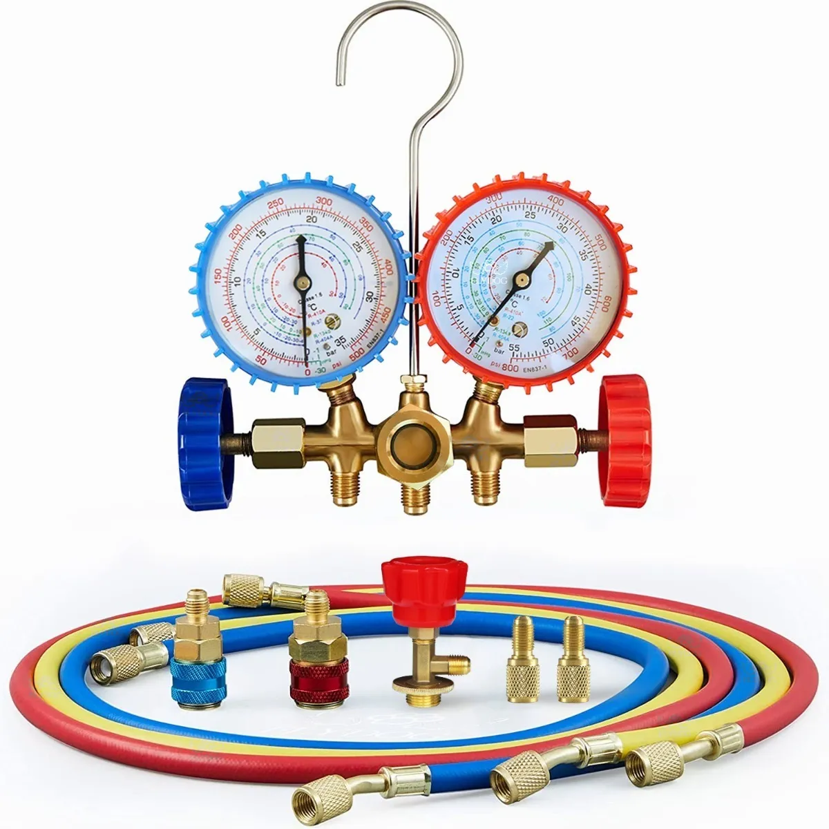 Juego Manometros Refrigeracion Manifold R134 R22 R404 R410