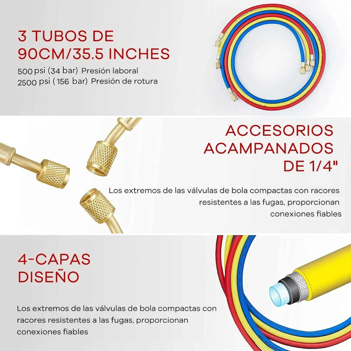 Juego Manometros Refrigeracion Manifold R134 R22 R404 R410