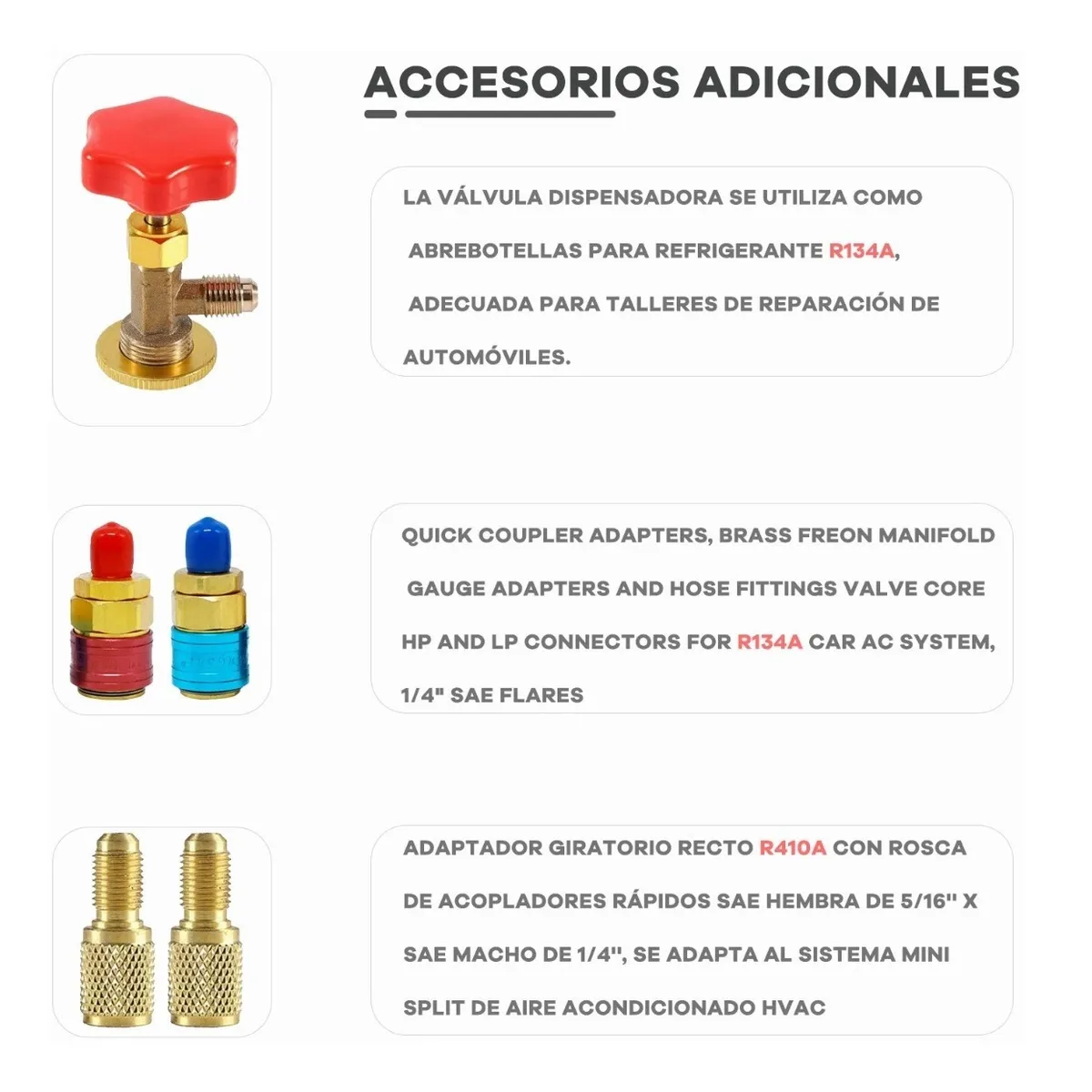 Juego Manometros Refrigeracion Manifold R134 R22 R404 R410